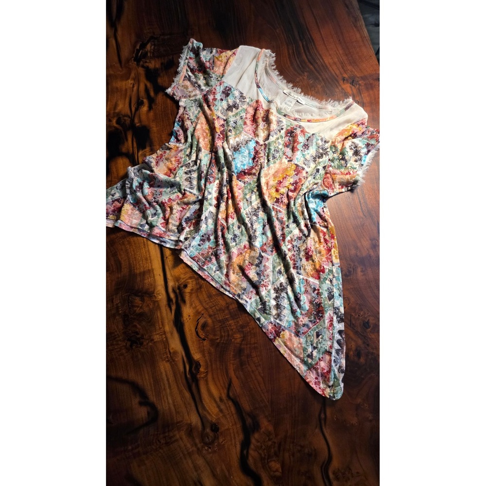 American Rag Geometric Asymmetrical Sharkbite Hem Boho Coastal Resort Wear